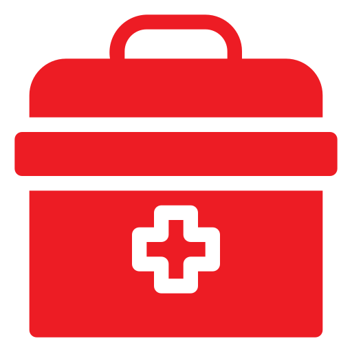 red first aid kit