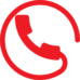 a red phone logo on a black background